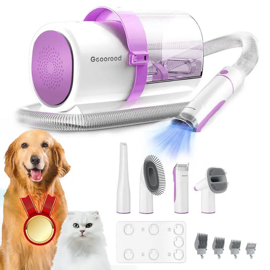 Geoorood Pet Grooming Kit,  Vacuum Brush for Shedding Grooming,Pet Grooming Vacuum,Dog Hair Cat Hair Vacuum Groomer, Grooming Kit & Vacuum Professional Cat and Dog Grooming Supplies with Tools