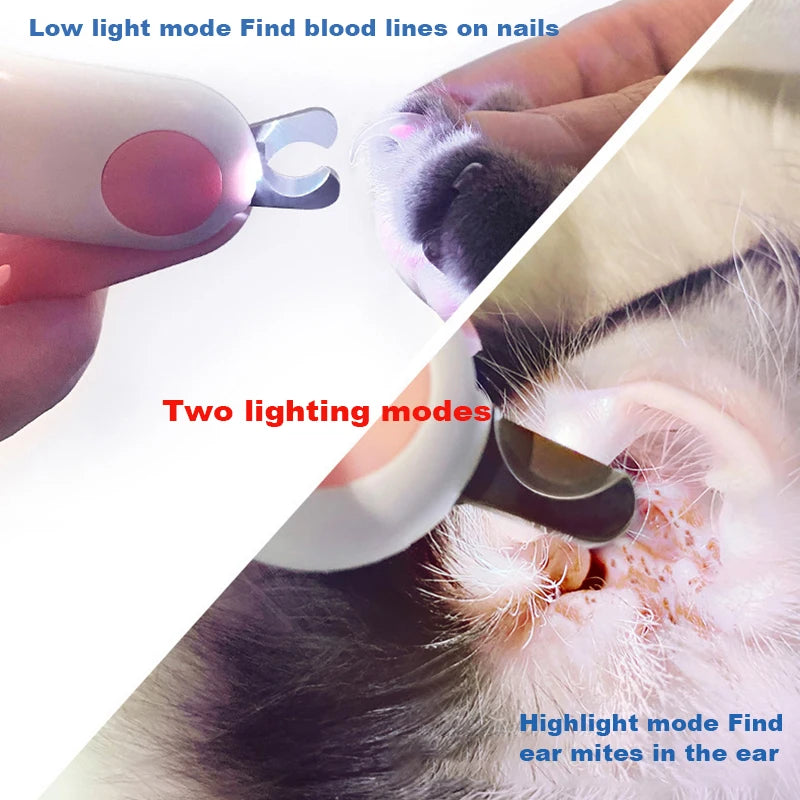 Professional Pet Nail Clipper LED Light Pet Nail Clipper Claw Grooming Scissors for Cats Scissors Cat Accessories