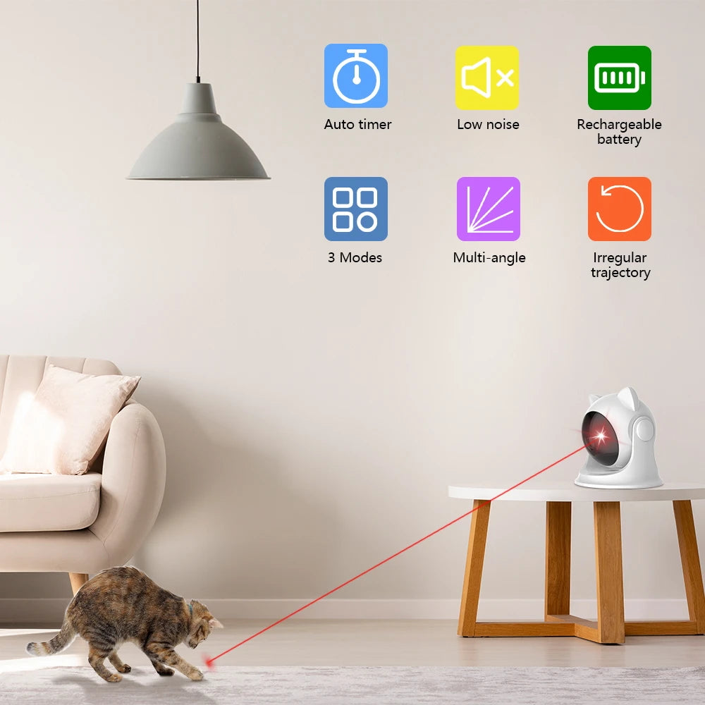 Automatic Cat Laser Toy Rechargeable Motion Random Activated Interactive Cat Toys for Indoor Cats Slow and Fast Mode