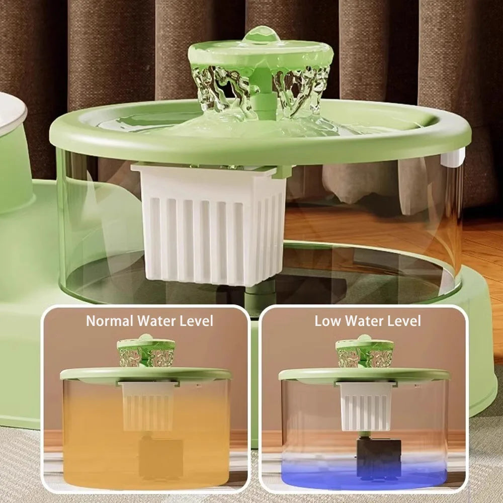 Pets Water Fountain Auto Filter USB Electric Mute Cat Drinker Bowl 2-in-1 Recirculate Filtring Drinker for Cats Water Dispenser