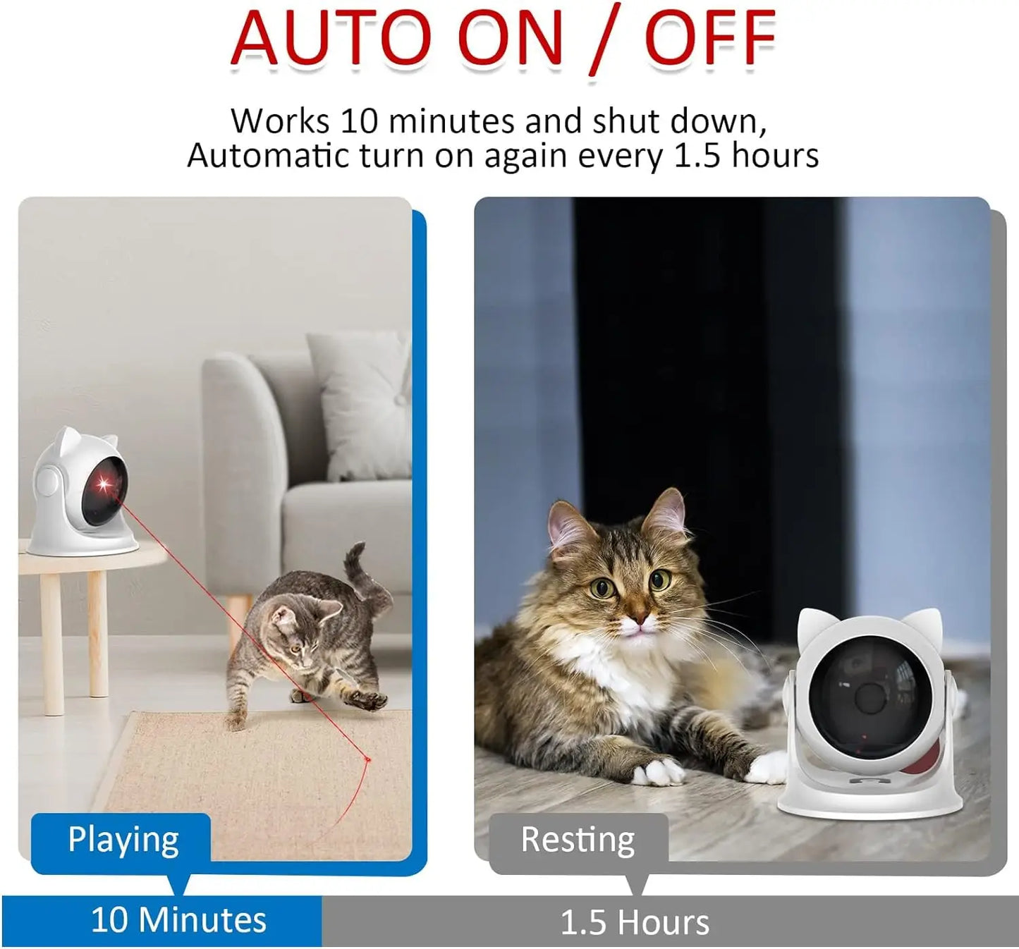 Automatic Cat Laser Toy Rechargeable Motion Random Activated Interactive Cat Toys for Indoor Cats Slow and Fast Mode