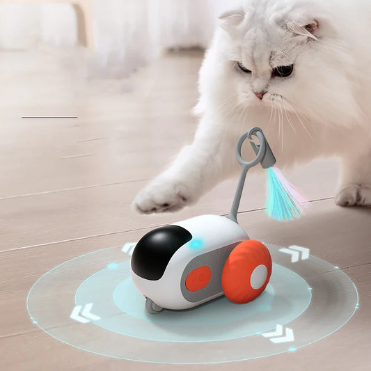 Electric Cat Toys Remote Control Sports Car Teaser Stick Boredom Reliever Indoor Cat Interactive Smart Cat Toys