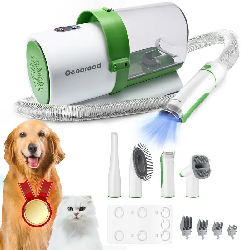 Geoorood Pet Grooming Kit,  Vacuum Brush for Shedding Grooming,Pet Grooming Vacuum,Dog Hair Cat Hair Vacuum Groomer, Grooming Kit & Vacuum Professional Cat and Dog Grooming Supplies with Tools